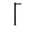 Montour Line Stanchion Belt Barrier Fixed Base Black Post 7.5ftBlack/Bl HL Belt MX630F-BK-BBH-75